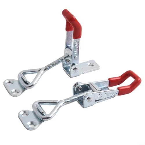 DAZZLEEX 2pcs GH-4001 abrazaderas ajustables, cerradura industrial de la hebilla del tirón con la construcción del hierro galvanizado y el apretón plástico, trabajo de trabajo para la hoja We