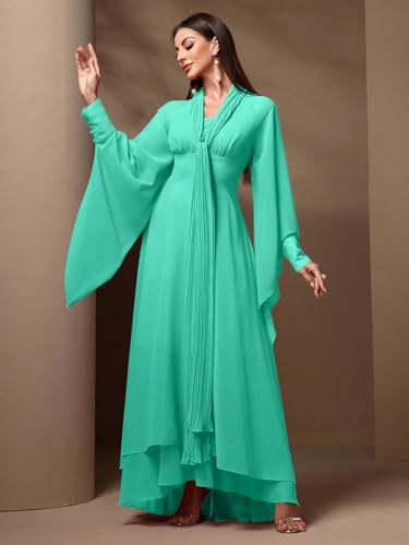 Image of TOLEEN Summer Floral Dresses for Women Long Sleeve Casual Style Beach Swing Dresses
