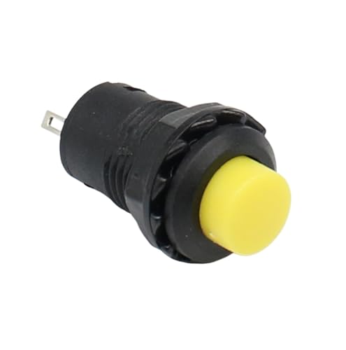 Interrupteur bouton-poussoir 12mm jaune DS228 momentané pour vos circuits électriques