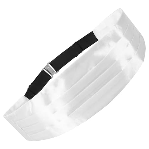 TOKIDNY Faja de Hombre Estilo Simple en Blanco, Cinturón Ajustable para Trajes, Uso en Ocasiones Formales y Diarias, Confort y Postura Mejorada