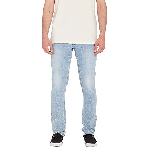 Volcom Men's Regular Vorta Slim Fit Stretch Denim Jean, Heavy Worn Faded, 33W x 34L
