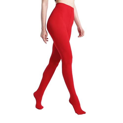 Image of MATHACINO Women's 80D Solid Color Soft Semi Opaque Pantyhose Colored Tights High Waist Womens Tights