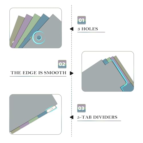 Ospelelf Binder Dividers with Tabs,Durable Paper Dividers for 3 Ring Binder,5 Tab(8.5" * 11") 2 31ghHapA7rL