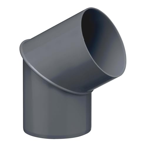 INEFA Curva per tubo pluviale 60 gradi per pluviale, raccordo per grondaie in PVC 75mm antracite, montaggio semplice, Made in Germany