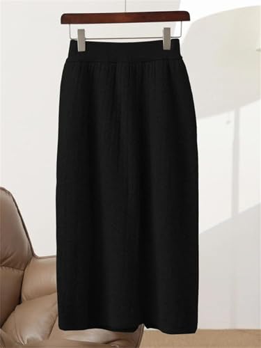 Women's Wool Skirt Diamond Pattern Skirt2