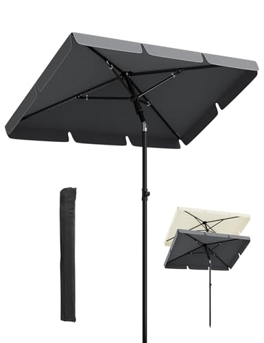 GarveeHome Sonnenschirm Balkon 200x125 cm mit Schirmhülle, UV50+ Sonnenschirm rechteckig knickbar...