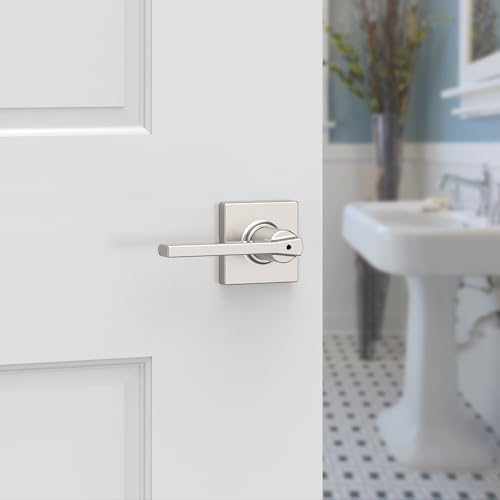 Image of Kwikset Casey Interior Passage Door Handle 2 Pack, Lever for Closet and Hallway Doors, Reversible Non-Locking Handle Lever, Satin Nickel, with Microban Protection