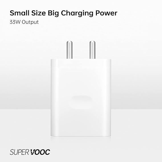 Image of GILERINS Original 33W Charger Supervooc Fast Charging Adapter for F19 Pro /F23 5G /F21 Pro /F21S Pro /A57E /A76 /A77S /A78 /A96 /F19 /F19S /K10 5G Adapter Only - White (DEC65)