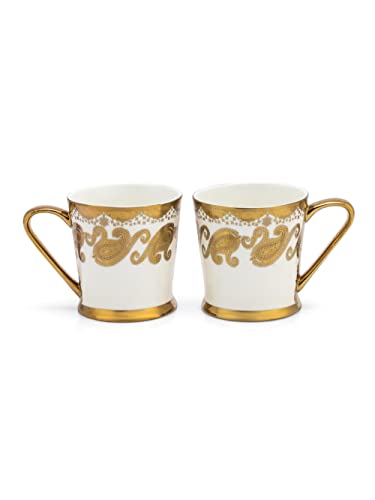 Image of Clay Craft Fine Ceramic Peter Golden Printed Premium Coffee /Tea Cups - 180 ml each - Set of 6, Tea Cup Set of 6, Mugs for Coffee, Cups Set of 6, Mug Set, Ideal for Gifting, Perfect for Home and Office