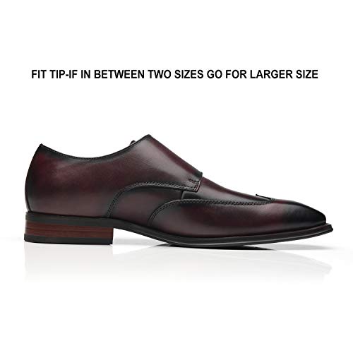 Image of La Milano Mens Double Monk Strap Slip on Loafer Cap Toe Leather Oxford Formal Business Casual Comfortable Dress Shoes for Men