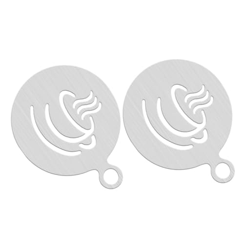 Uonlytech 2piezas Plantillas De Café De Acero Inoxidable Para Decoración De Latte y Capuchino Moldes Para Café Suministros Fácil De Limpiar