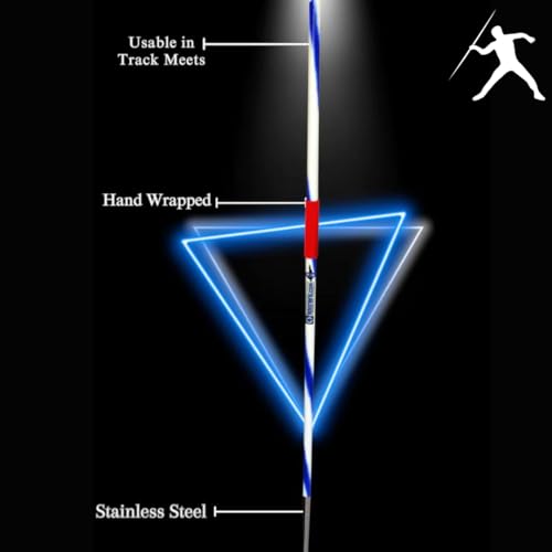 600g 40m Blue Girls Training Javelin with Steel Tip for High School, Track & Field, Hyper-Glide Competition and Colleges - Thumbnail 4