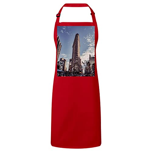 Tablier cuisine Flatiron Building New York paysage urbain foule angle rue