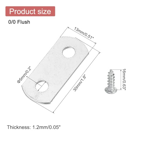 Image of uxcell 20 Pcs 0 /0 Flush Canvas Clips, Picture Framing Mirror Clips Z Shape Canvas Painting Mounting Clips with 2 Mounting Holes with Screws, Silver