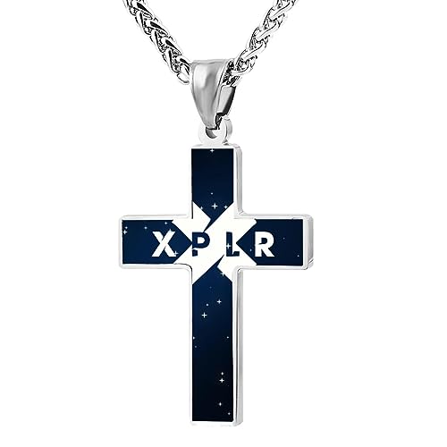 Aolazw Sam_Xplr_Hiphop_Colby Necklace Fashion Cross Pendant Religion Faith Unisex Neck Chain Hip Hop Style Cool Choker