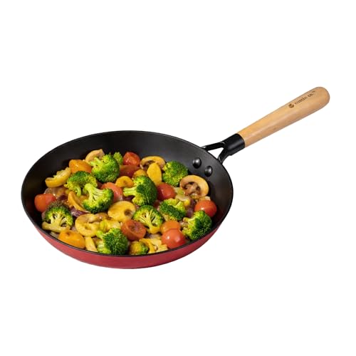 Image of CUMIN CO. LITE Cast Iron Fry Pan | 26 cm, 2L | Induction Base Cookware | 5 Years Warranty | Non Toxic Non Stick Pan for Omelette | Chemical Free Coating | No Seasoning Needed | Free Accessories | Rust