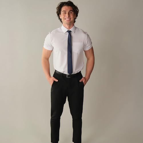 &COLLAR Slim Fit/Athletic Fit Short Sleeve Performance Men's Dress Shirt2