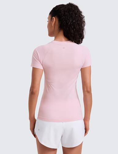Image of CRZ YOGA Seamless T-Shirt Hip Length | Training, Chafe-Free, Slim Fit, Raglan Sleeves, Mesh Vents, Workout, Short Sleeve Tops for Women
