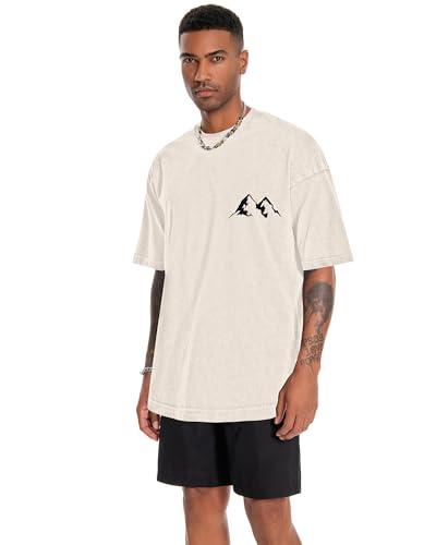 Image of Oversized Tshirts for Men Short Sleeve Vintage Washed Basic Loose Tees 2026