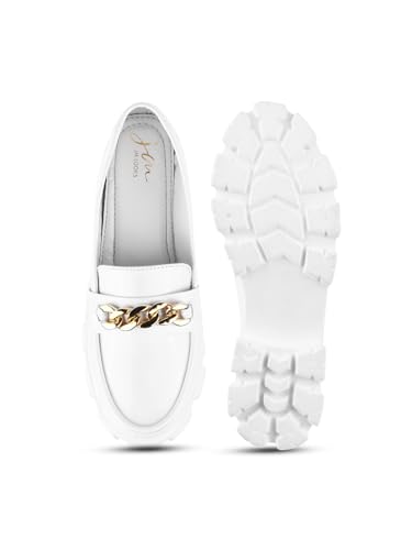 Image of JM LOOKS Women Fashion Loafers Stylish Casual Platform Shoes Fancy Solid Comfortable Sole for Womens & Girls