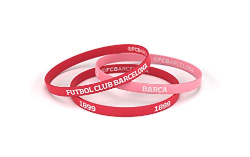 Fútbol Club Barcelona Pulsera Rojo Coral Junior para Mujer y Niño | Pulsera Barça de Silicona | Apoya al FCBarcelona con un Producto Oficial culé | FCB