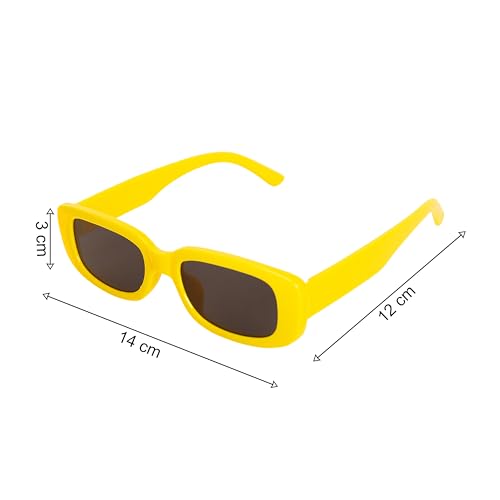 Image of ALNA-TURA Sunglasses For Boys & Girls, Goggles For Kids, Stylish Modern Yellow UV Protectd Shades Glasses, Birthday gift sunglasses kids, Cool trendy kids shades (Age 3 To 10)