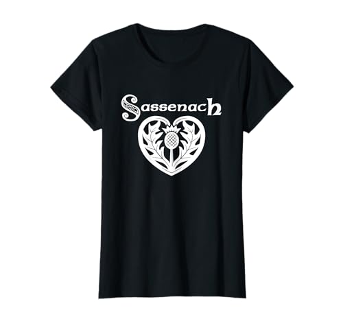 Sassenach - Camicia gaelica Outlander con cuore e cardo Maglietta
