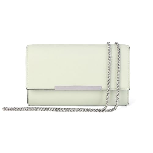 AFKOMST Clutch-Geldbörsen für Frauen, kleine Crossbody-Taschen und Sommer-Stroh-Strandhandtaschen mit Crossbody-Kettenriemen(Grün)