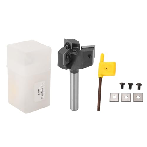 Spoilboard Bit, Insert Spoilboard Surfacing Router Bit 8mm Shank 1?1/4 Inch Cutting 3 Flute Router Bit for Woodworking Planing Slotting