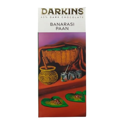 Image of Darkins Dark Chocolate | 63% Dark Chocolate With Banarsi Paan | Vegan | Gluten-Free | Hand Crafted Chocolate | Natural Chocolate Bar | 50 Gm Each Pack of 2