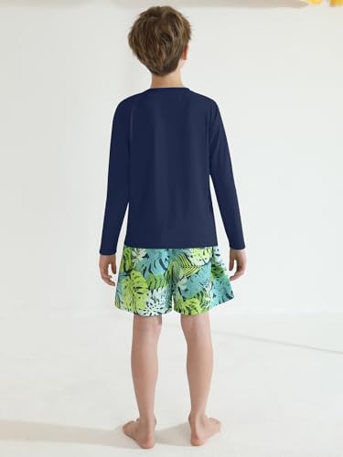 Valcatch Boys Swim Set with Swim Trunks Kids Youths Long Sleeve Rash Guard Swimsuit Two Pieces Bathing Suit UPF 50+ Swimwear3