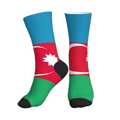 EKPASVC Chaussettes tubulaires pour homme avec imprimé drapeau de l'Azerbaïdjan, confort semblable au coton, performance athlétique, pour la course à pied et au quotidien, 2 Noir-2, Taille unique