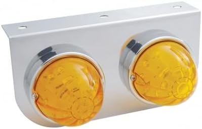 UNITED PACIFIC 32322 Marker Light, LED, with Bracket, Two 17 LED Lights, Amber Lens/Amber LED, Stainless Steel, 3" Lens, Watermelon Design