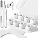 4 Pairs Replacement Ear Tips for Airpods Pro 1/2 with Hole for Noise Reduction, Silicone Earplugs for Airpods Pro with Cleaning Set & Portable Storage Box, 4 Sizes (XS/S/M/L) White