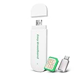 EIOTCLUB Chiavetta USB 4G LTE con WiFi 6 – Router Hotspot Portatile per Laptop/PC/Tablet/Telefono, fino a 150 Mbps, Internet Plug & Play con SIM Gratuita, Modem WiFi conveniente per Viaggi e Lavoro