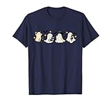 ghost holding gatto nero divertente halloween amanti gatto donne maglietta