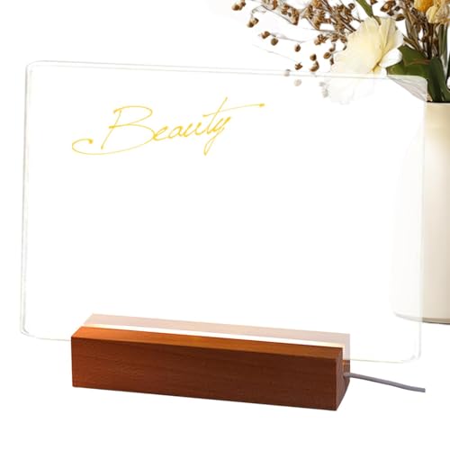 Tableau d'affichage LED en acrylique transparent lumineux pour notes