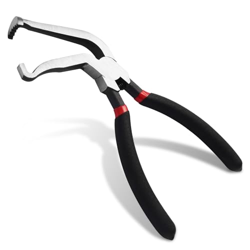 Yunziling Electrical Disconnect Pliers, 60° Angle Electrical Connector Pliers in Black and Red Colors, Fit Push-Piece Plug Disconnect, Fuel Line Gasoline Clamping Plier for Automotive Repair