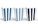 Set da 6 Box Contenitore in carta per popcorn pop corn design a strisce bianco blu