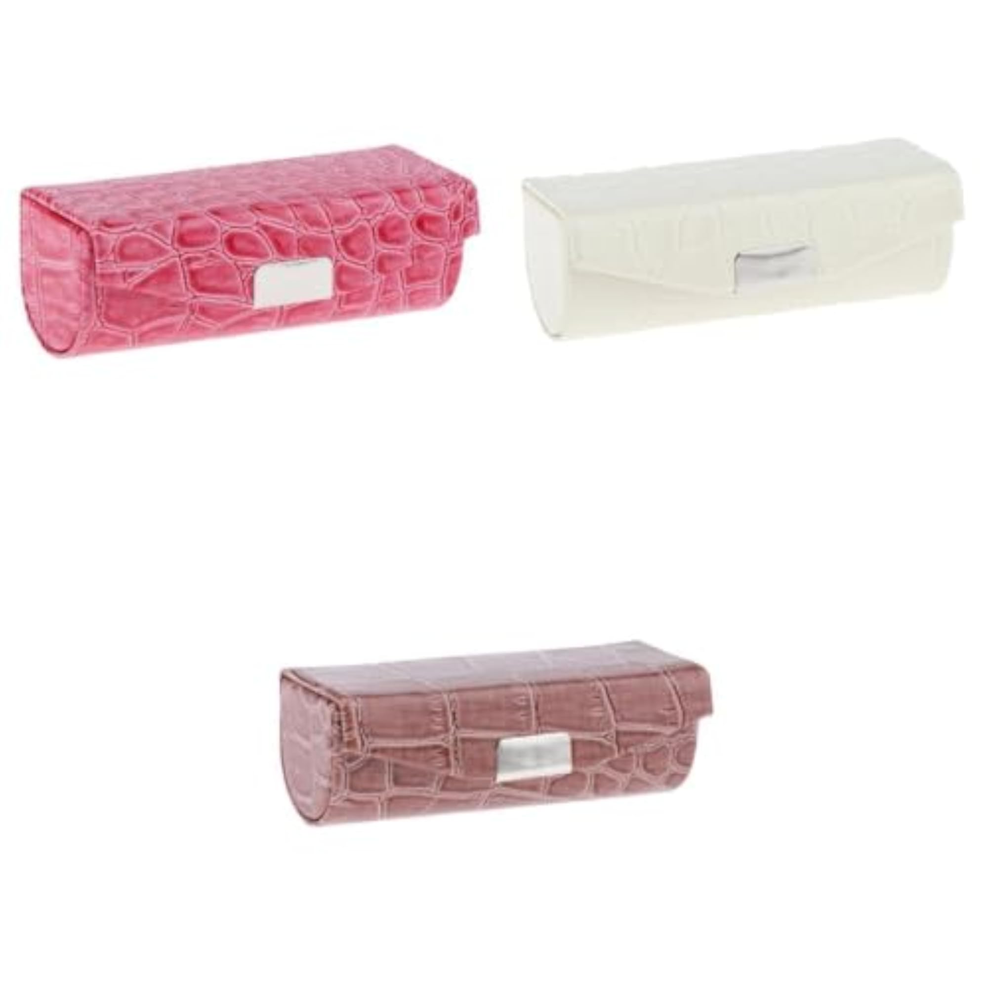 3x Lipstick Case, Rose Red and White
