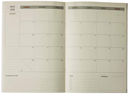 Agenda Planner Glam Rosa - 2019.11|2020.12, Calendário - 40 Páginas, Página Interna Papel Pólen Bold