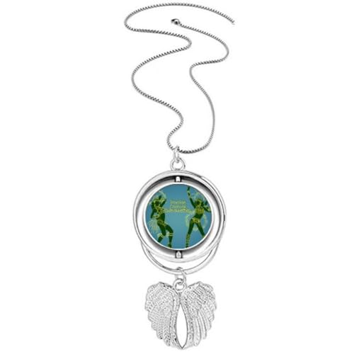 Collier pendentif culturel brésilien ailes d'ange Hula Outline en acier