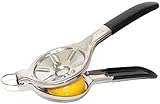PATENT PENDING EcoJeannie® Jumbo Size FLAT PRESS 100% Stainless Steel Lemon Squeezer with Silicone Handle Cover for Pressing lemon-half FLAT, Never Rust Never Break, Ultimate Manual Juicer (LS0003S)