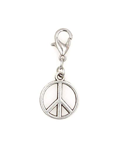 Peace Sign Clip on Charm Perfect for Necklaces and Bracelets 96P