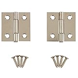 Nickel Plated Butt Hinges | 1 1/2' High x 1 1/2' Wide | Pack of 2 | Cabinet Door Hinge with Removable Pin | UA-266-HPN (1)