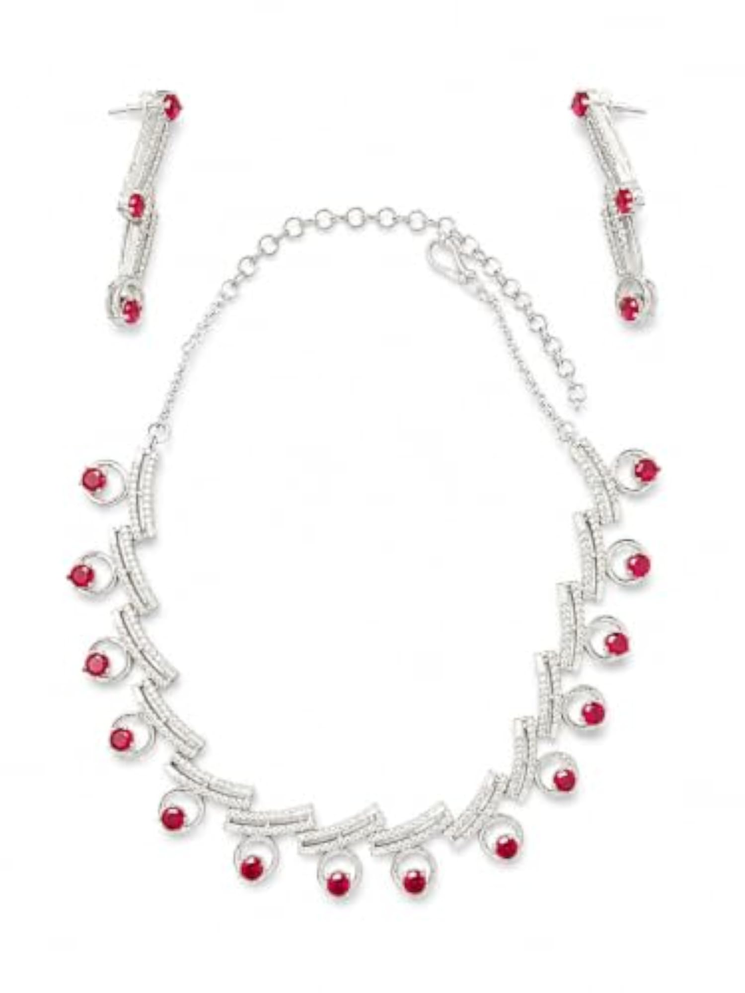 Stone Necklace Set with Earrings for Women and Girls