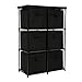 Function Home 6 Drawer Storage Organizer, Fabric Chest Cabinet, 3 Tier Metal Shelves with 6 Non-Woven Collapsible Bins, Organizer Tower Unit for Storing Clothing Documents Books Towels in Black