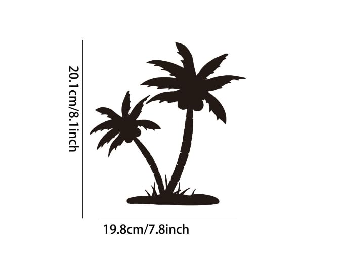 Coconut Trees DIY Acrylic Toilet Cover Sticker Decals,Flower Leaf Bird Waterproof Toilet Lid Tank Seat Decals Cistern Self-Adhesive Bathroom Wall Sticker(Golden)
