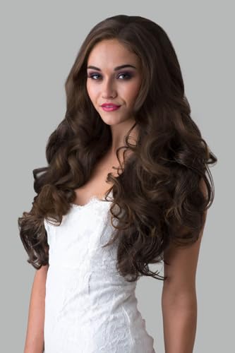Demi-perruque brune avec de longues boucles souples et vaporeuses modèle Chelsea #8