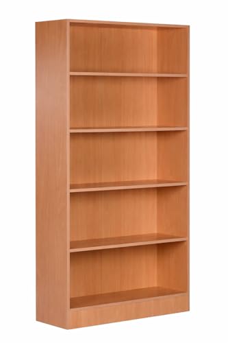 Image of DeckUp Muvo 5-Shelf Engineered Wood Book Shelf and Display Unit (Bavarian Beech, Matte Finish)